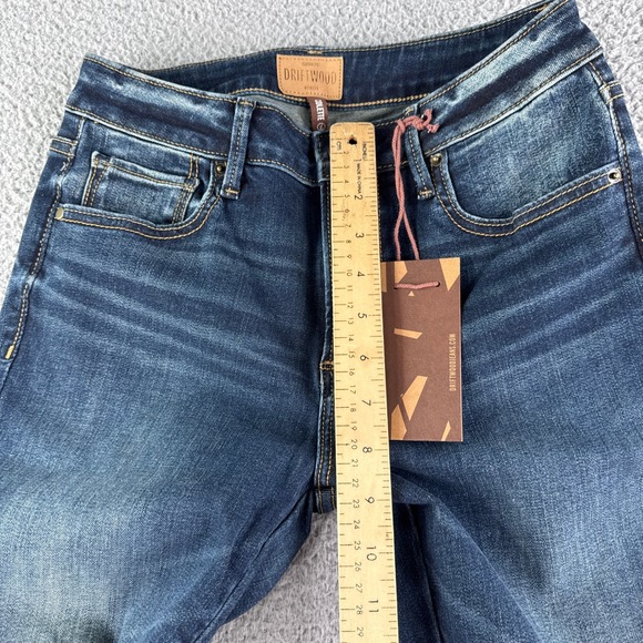 Driftwood Jeans Womens 26 Colette Embroidered Crop Straight Portofino Raw Edge - Picture 10 of 16